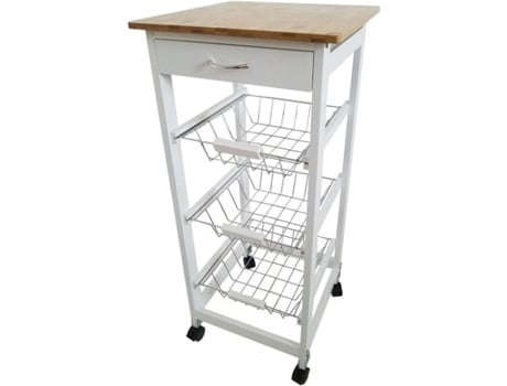 Carrito de Cocina MEYVASER (Blanco - 37x37x84 cm)