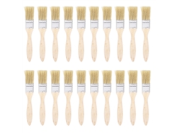 20 Pinceles De Pelo Sintético Con Mango Plano De Madera De 25 Mm Para Barbacoa O Limpieza.