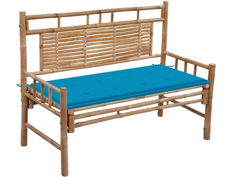 Banco de jardín VIDAXL Azul Bambú (120x55x90 cm)