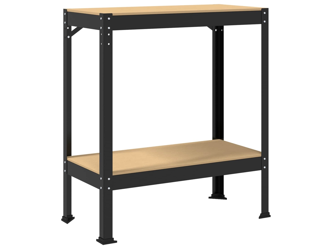 Banco de trabajo derivado de madera negra Vidaxl (81 x 41 x 145 cm)