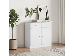 Aparador Alta Madera Maciza De Pino Blanco 77x35x73 Cm