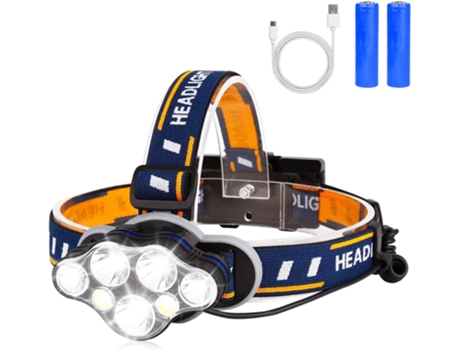 Linterna frontal LED recargable potente a prueba de agua con 8 modos ajustables 90 para pesca nocturna, escalada, senderismo, lectura y trote