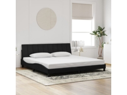 Estructura Cama Sin Colchón Terciopelo Negro 200x200 Cm