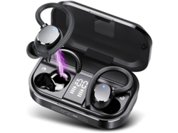 Auriculares Sem Fios Horas Reprodução Estéreo Hifi Yizhood Bluetooth Negro