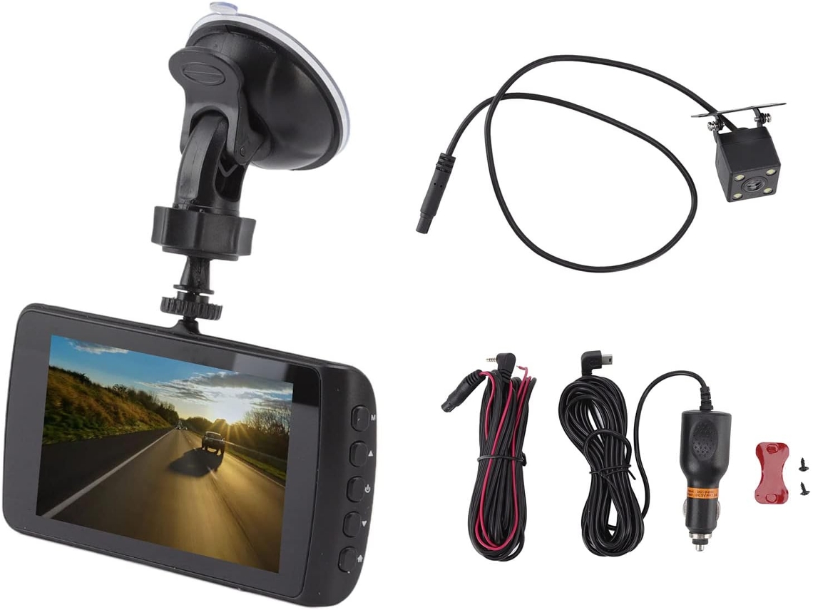 Cámara De Salpicadero Dvr Hd 1080p De Doble Lente Con Grabación En Bucle