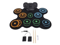 Batería Electrónica Portátil Con Altavoces Duales, Recargable Por Usb, Enrollable, Ideal Para Regalar.