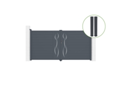 Puerta abatible 3,5m LIFE Al.180cm aluminio gris 2 postes 20x20cm Al.190cm CASANOOV