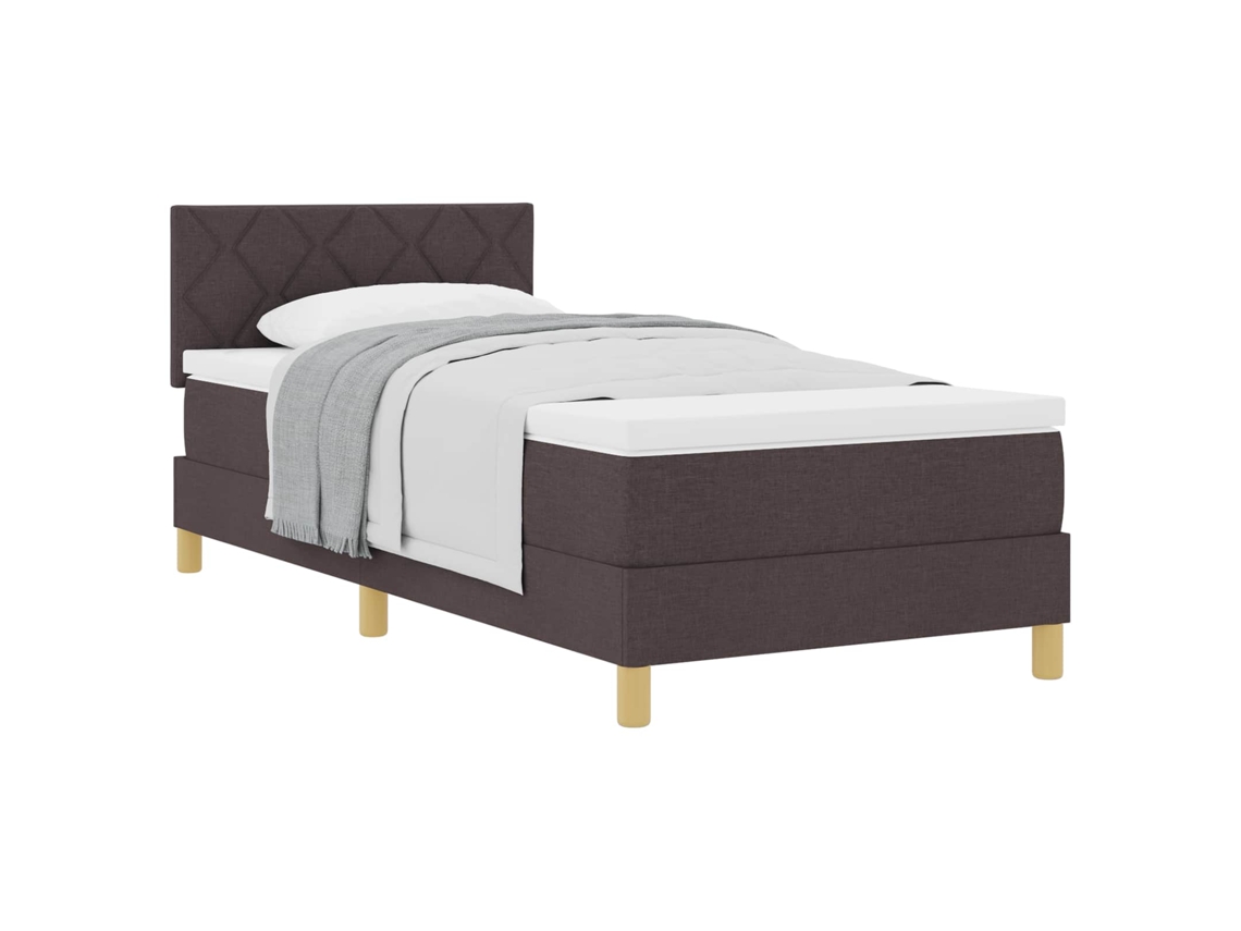 Maison Exclusive - Cama Tipo Box Spring Marrón Oscuro 100 X 200 Cm Tela