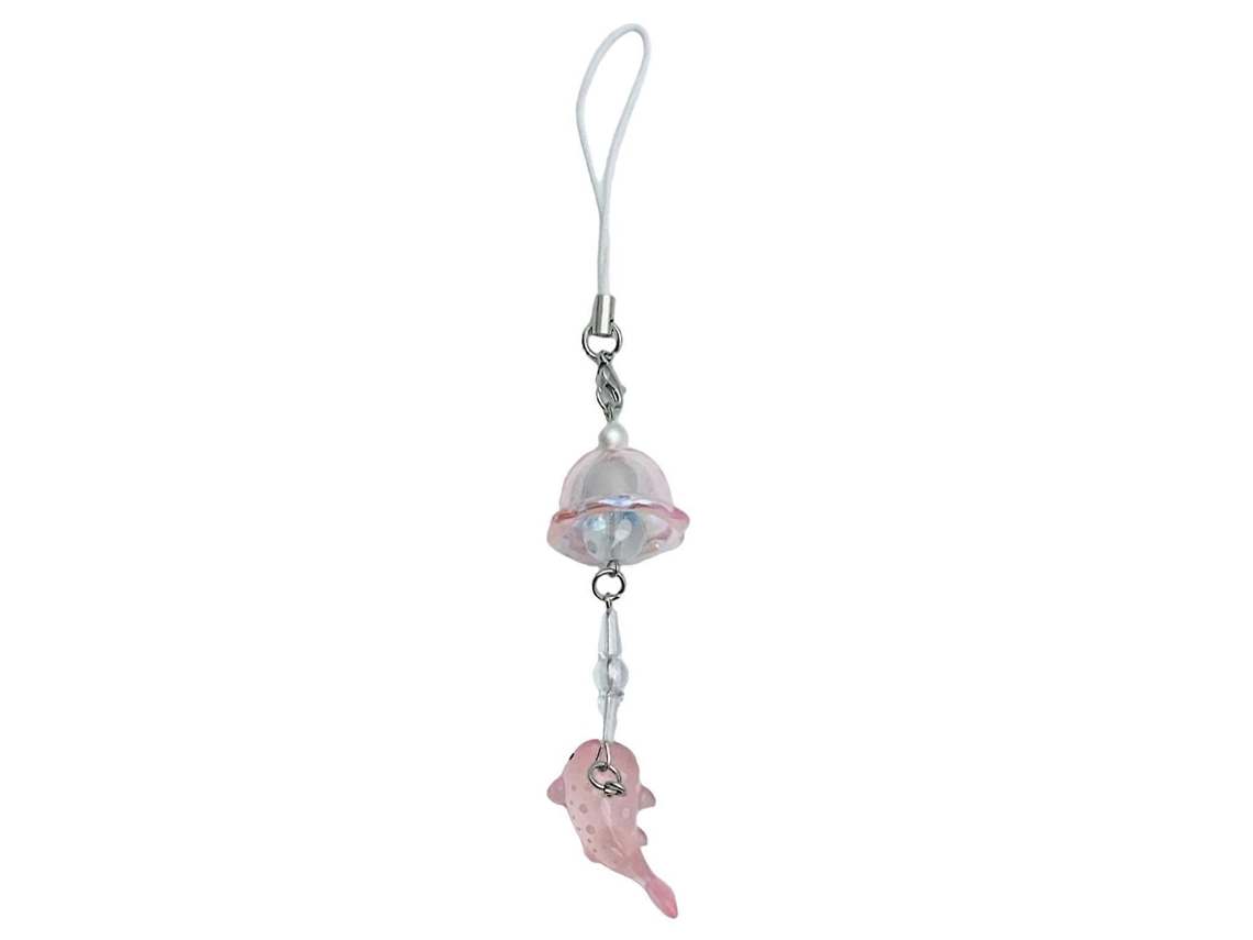 Llavero con colgante de delfín y medusa, accesorio decorativo con cuentas de resina para teléfonos móviles Rosewell