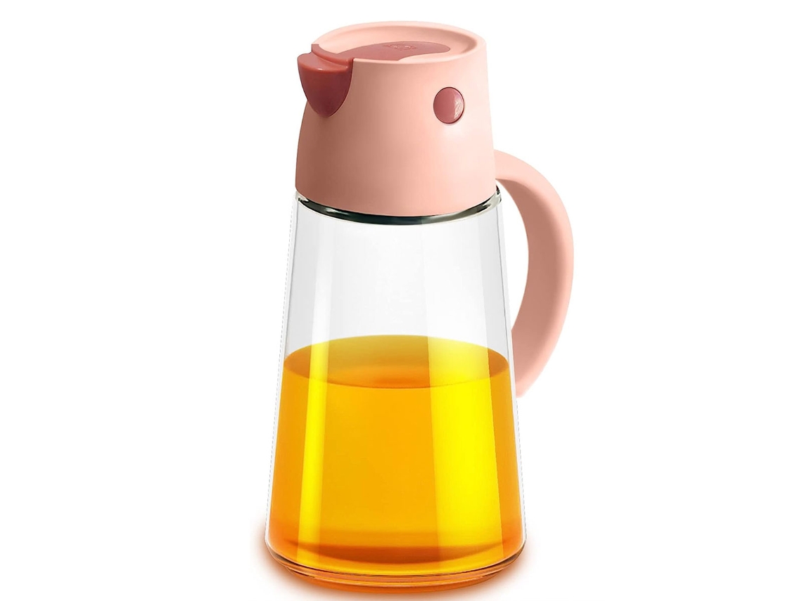 KOFIHETY Botellas dispensadoras de aceite con giro automático, botella para aceite y vinagre con tapa automática