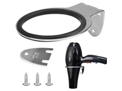 Soporte De Pared De Acero Inoxidable Para Secador De Pelo Con Accesorios De Instalación.