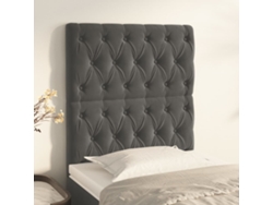 Cabeceros 2 Unidades De Terciopelo Gris Oscuro 80x7x78/88 Cm