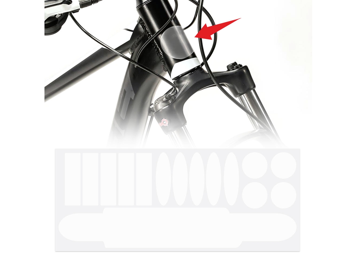 Kit de pegatinas protectoras transparentes para cuadro de bicicleta, 9 x 23 cm, 0,3 mm de grosor, 4r Quattroerre.it
