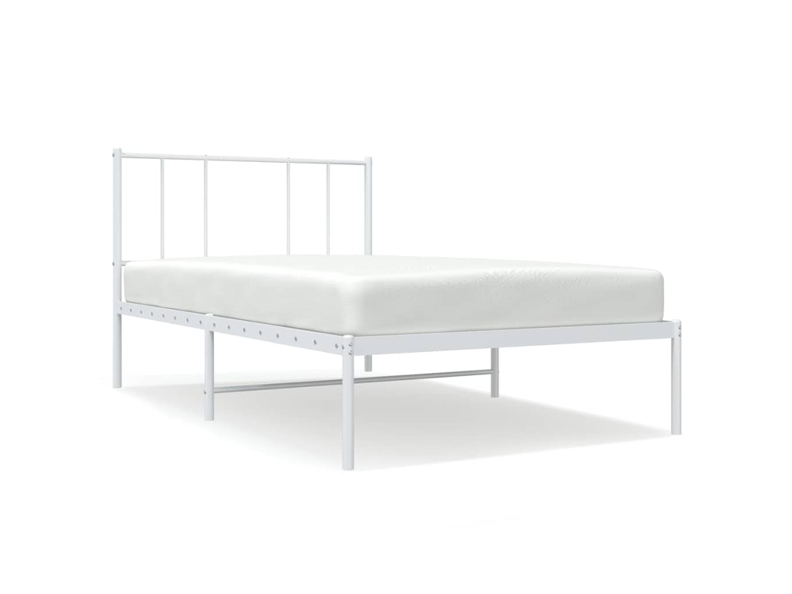 Maison Exclusive - Estructura Cama Sin Colchón Con Cabecero Metal Blanco 107x203cm