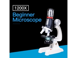 Kit De Microscopio Stem Para Niños Con Portaobjetos De 100/400/1200 Aumentos Y Estuche De Transporte.