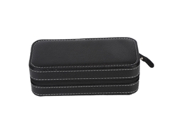 Caja portátil de cuero sintético para guardar relojes con soporte para viajes - Negra