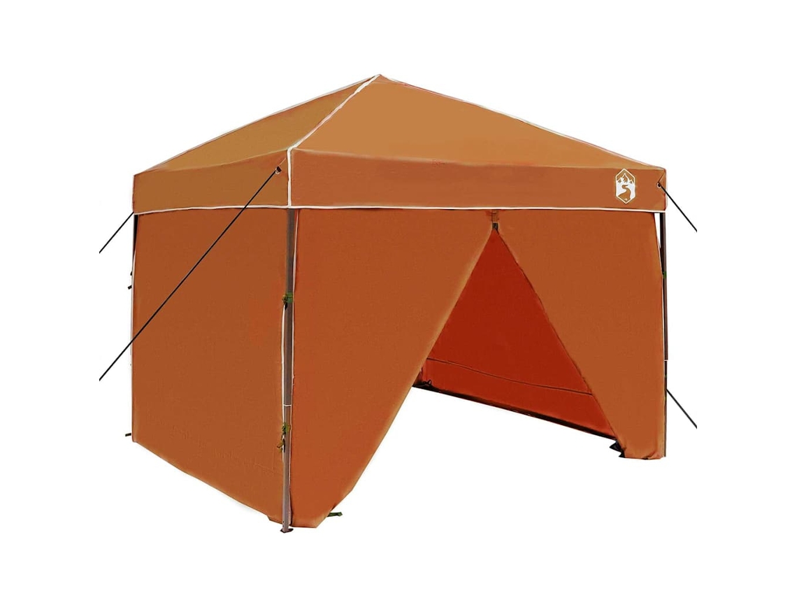Toldo manual naranja para tienda de campaña, 243 x 243 x 251 cm, de tela.