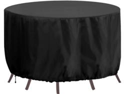 Capa Negra Oxford 420d Para Mesa Redonda 40x28 Con Corda Antivento Uv