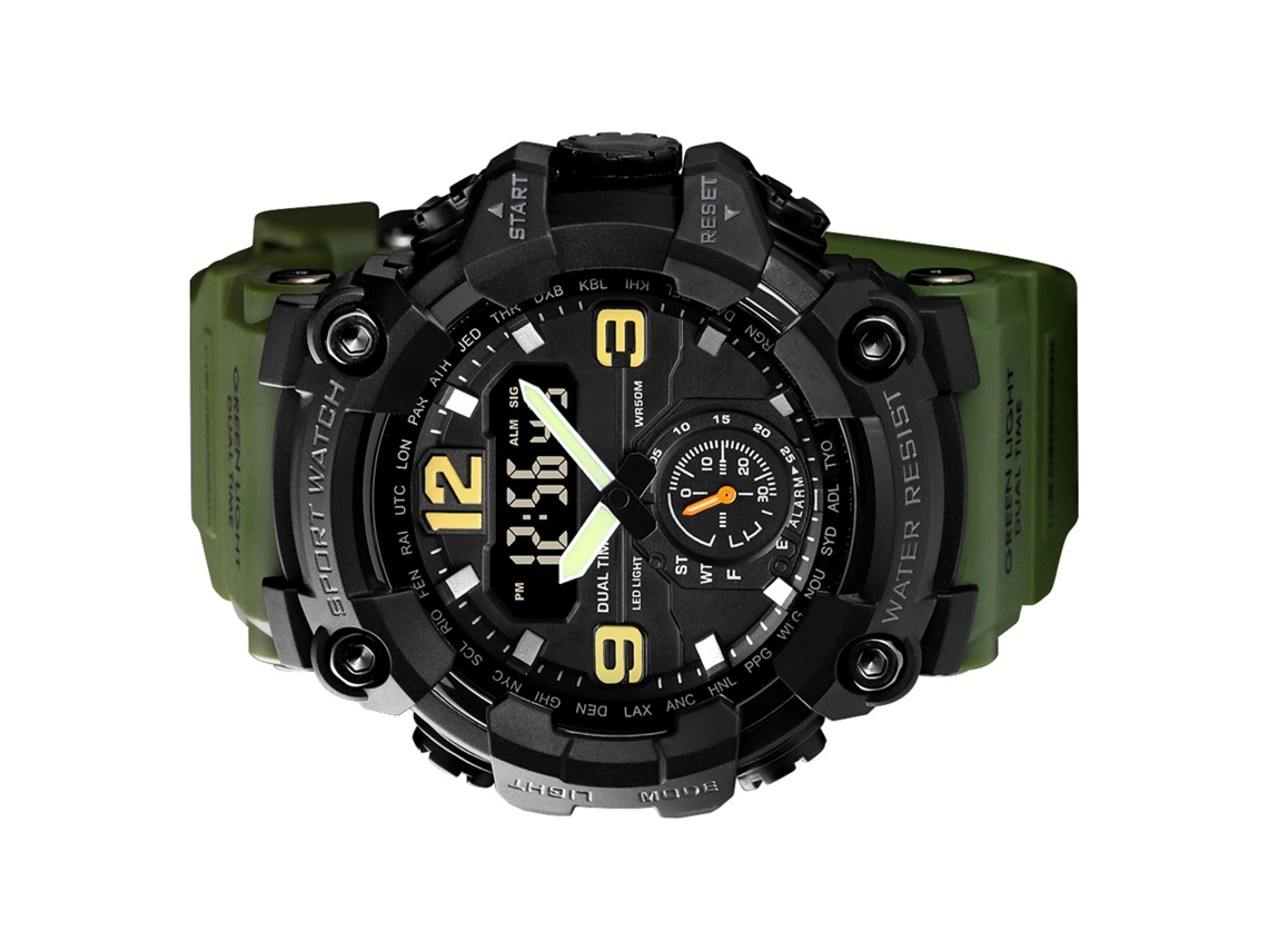 Reloj Deportivo Digital Para Hombre, Resistente Al Agua Hasta 5 Atm, Con Retroiluminación Led.