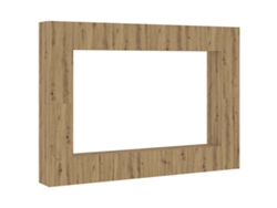 Conjunto de mueble de TV de pared de 8 piezas, madera de roble artesanal, EXCLUSIVO DE LA CASA