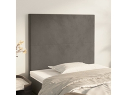 Cabeceros 2 Unidades De Terciopelo Gris Oscuro 80x5x78/88 Cm