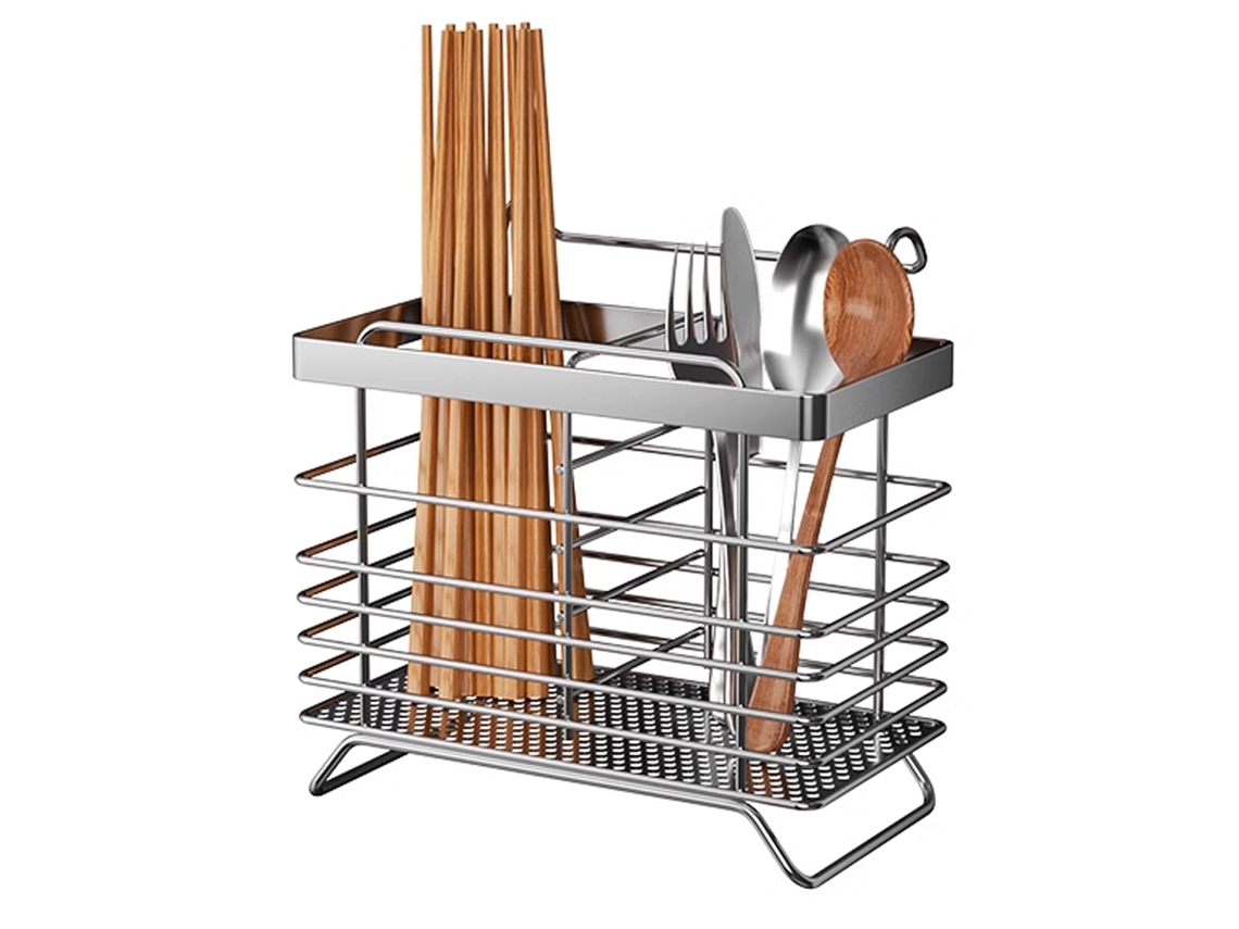 Soporte De Acero Inoxidable Para Palillos De Cocina Con Función De Drenaje, Para Montaje En Pared.