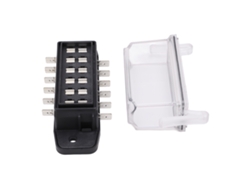 Bloque De Fusibles De 6 Vías Con Tapa Transparente Impermeable Para Barco Rv Dc12v 24v Carga Total 45a