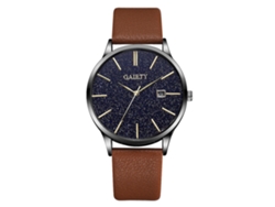 Reloj De Cuarzo Para Hombre Con Diseño De Cielo Estrellado Y Correa Sencilla De Piel Sintética (4)