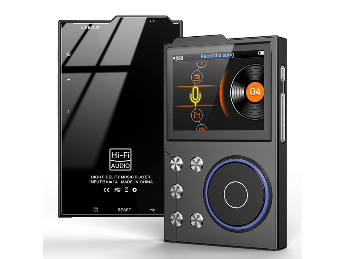 MP3 YIZHOOD DSD256 (Construido en 16G8G)La pantalla de visualización de alta calidad sin pérdidas viene con soporte para 20 idiomas negro