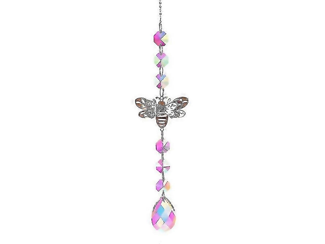 Carrillón de viento con forma de mariposa de cristal artificial, atrapasol de prisma arcoíris para colgar en la ventana del jardín