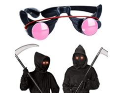 Gafas Luminosas Led Con Ojos Rojos Divertidas Para Halloween Disfraces Cosplay Accesorios Fiestas Como Se Muestra