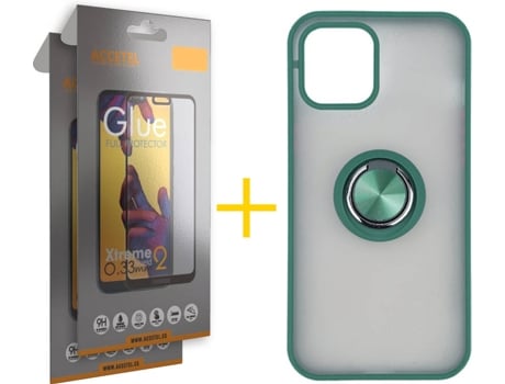 Carcasa + 2 Protectores de Pantalla para iPhone 12 Pro ACCETEL Verde