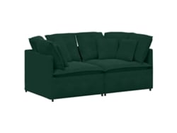 Maison Exclusive - Sofá Modular Con Cojines De Terciopelo Verde Oscuro