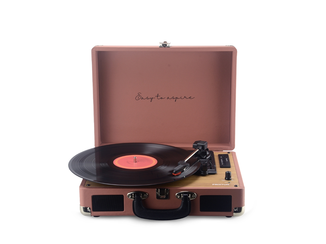 Reproductor y convertidor de vinilos con Bluetooth Prixton Vc400 Mocha Mousse