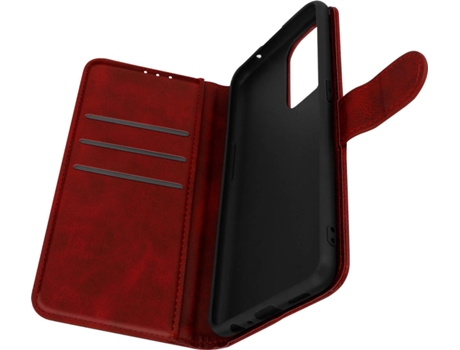 Carcasa Oppo A94 5G AVIZAR Cuero Ecológico Rojo