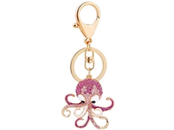 2026rebe-llavero De Pulpo Cute Linjou Con Piedras Rhinestone Accesorio Para Bolsa Y Coche (rosa)