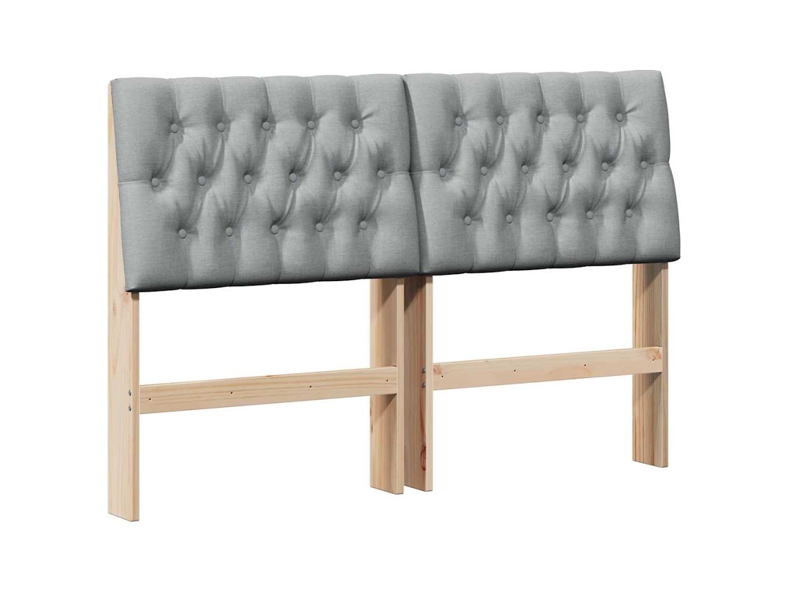 Maison Exclusive - Cabecero Tapizado Gris Claro 135 Cm Madera De Pino Macizo