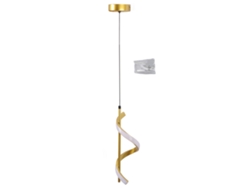 Lámpara colgante LED en espiral 2026, color dorado, luz cálida, alto brillo, protección ocular, para sala de estar, cafetería, hogar, 85 265v