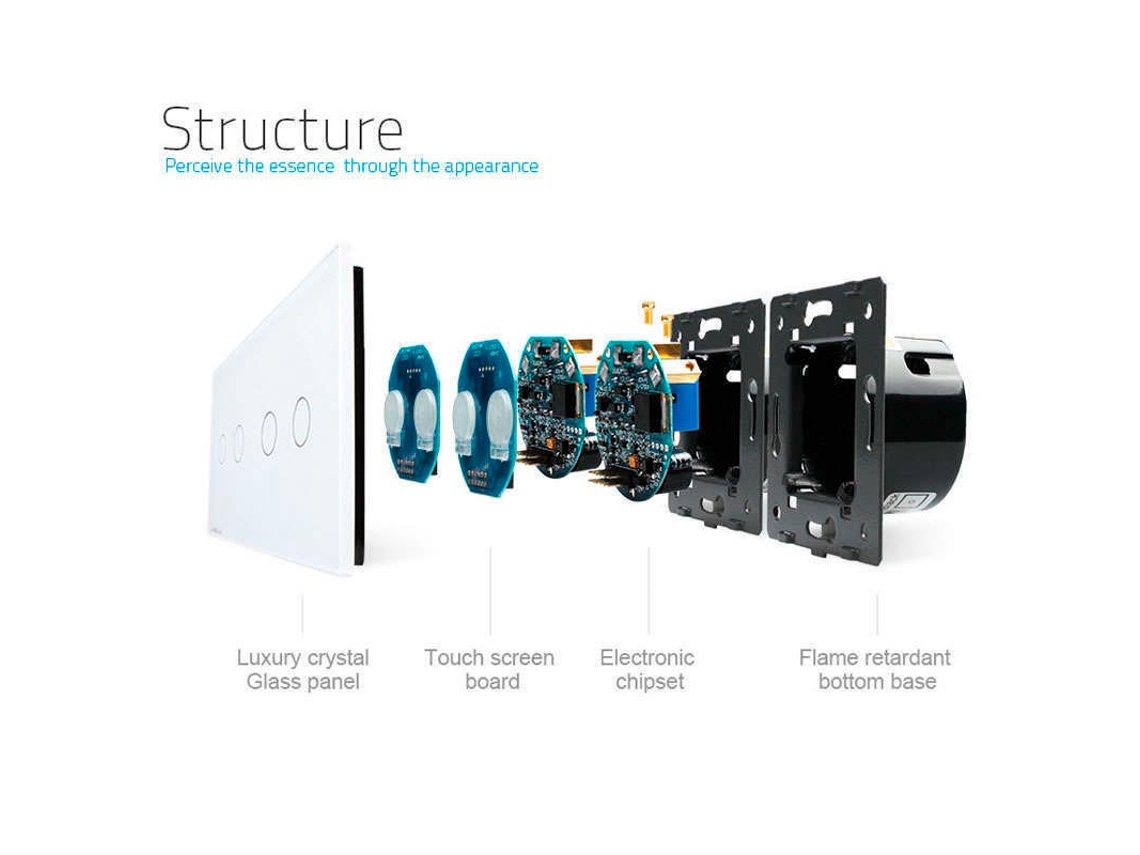 Conmutador Táctil Botones Frontal LEDBOX