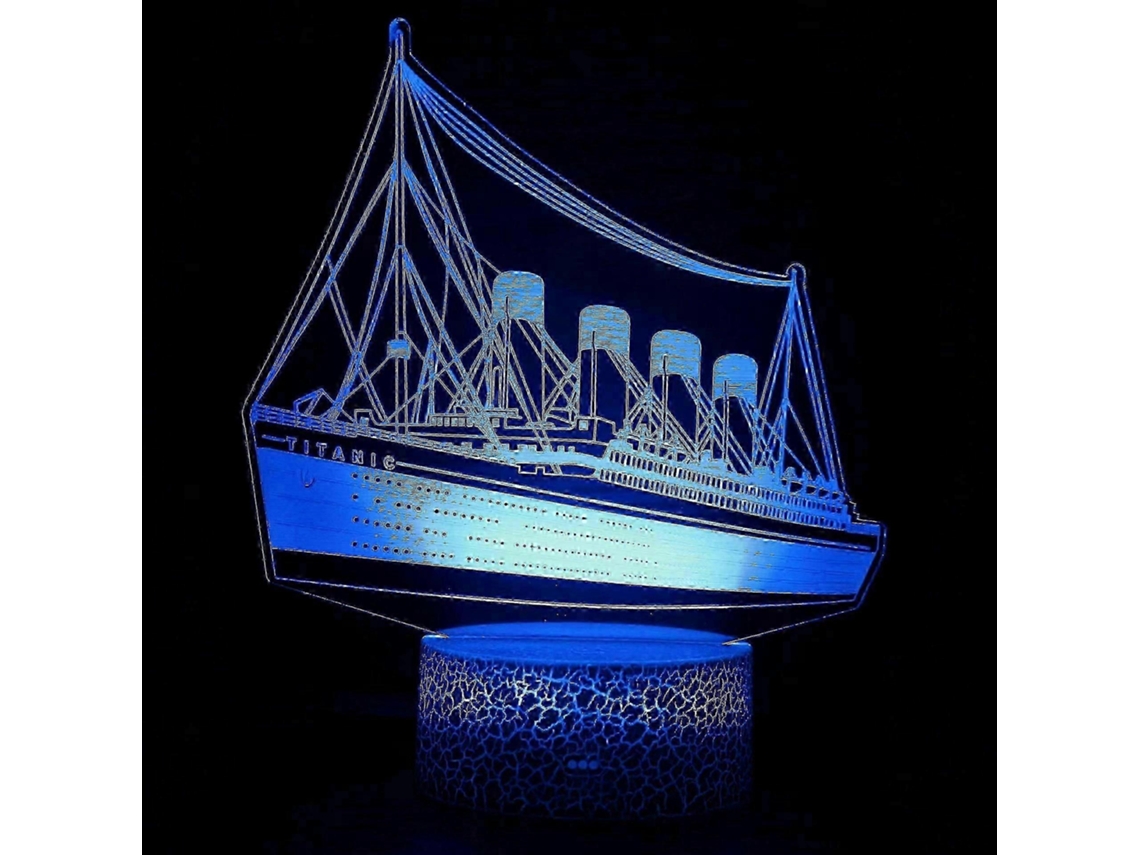 Lámpara de noche 3D del Titanic para niños Nostalgia88