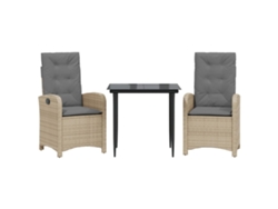 Maison Exclusive - Set Comedor De Jardín 3 Pzas Con Cojines Ratán Sintético Beige