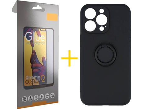 Carcasa + 1 Protector de Vidrio Full iPhone 13 Pro Max SKYHE Gel O-Ring Negro