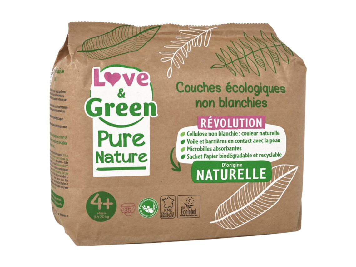Pañal Ecológicos Pure Nature 35 Talla 4 Maxi 9 a 20 kg LOVE & GREEN