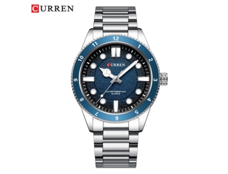 Relojes para Hombres, Reloj con Correa de Acero Inoxidable para Hombres Relojes de Pulsera de Cuarzo para Hombres-Concha Blanca Azul LUUCOZK