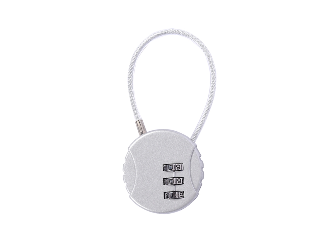 Candado de combinación para equipaje, antirrobo, de cable, apto para mochilas, maletas y armarios (plateado)
