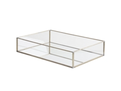 Bandeja BELIANI Grenoble de Vidrio Plateado 30x20x6