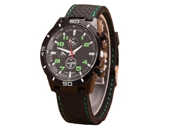 Reloj Hombre De Moda Correa De Silicona Dial Redondo Analógico Cuarzo (verde)
