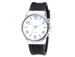 Reloj De Cuarzo Unisex Con Correa De Silicona Dial Redondo Numeral Blanco Plateado Zhoulianfa