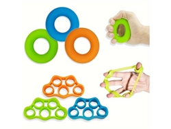 Treinador De Mãos 3 Anillos De Agarre 3 Correas Elásticas Para Los Dedos Para Entrenar La Flexibilidad De Los Dedos Cuich