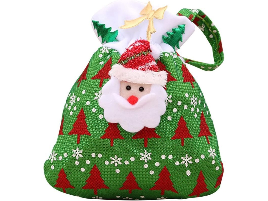 Bolsa De Regalo Navideña De Terciopelo Dorado, Mochila Reutilizable De Papá Noel.